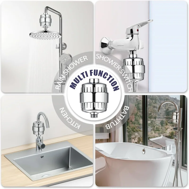 High Output Revitalizing Shower Filter with Replaceable Cartridge – Eliminates Chlorine and Heavy Metals, Softens Hard Water