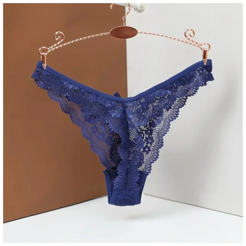 3PCS Sexy Lace Thongs Panties Women Cotton Sole Underpants Invisible T-shaped Pants G-string Low Waisted Tanga Briefs women panties