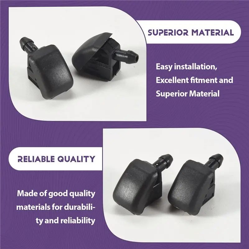 XN-2PCS 앞유리 윈드스크린 와셔 노즐 제트 3B0955985 -VW Xpolo 6N Skoda Fabia Octavia Roomster 1996-2015 가열 장치 없음