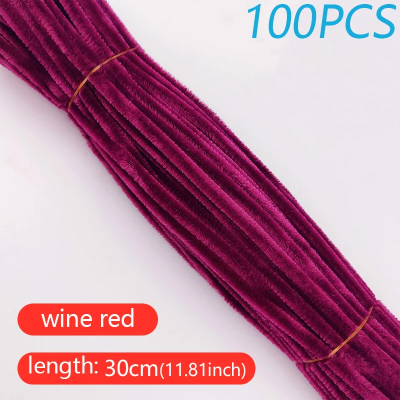 100PCS Vibrant DIY Twisted Wool Craft Sticks for Creative Art Projects