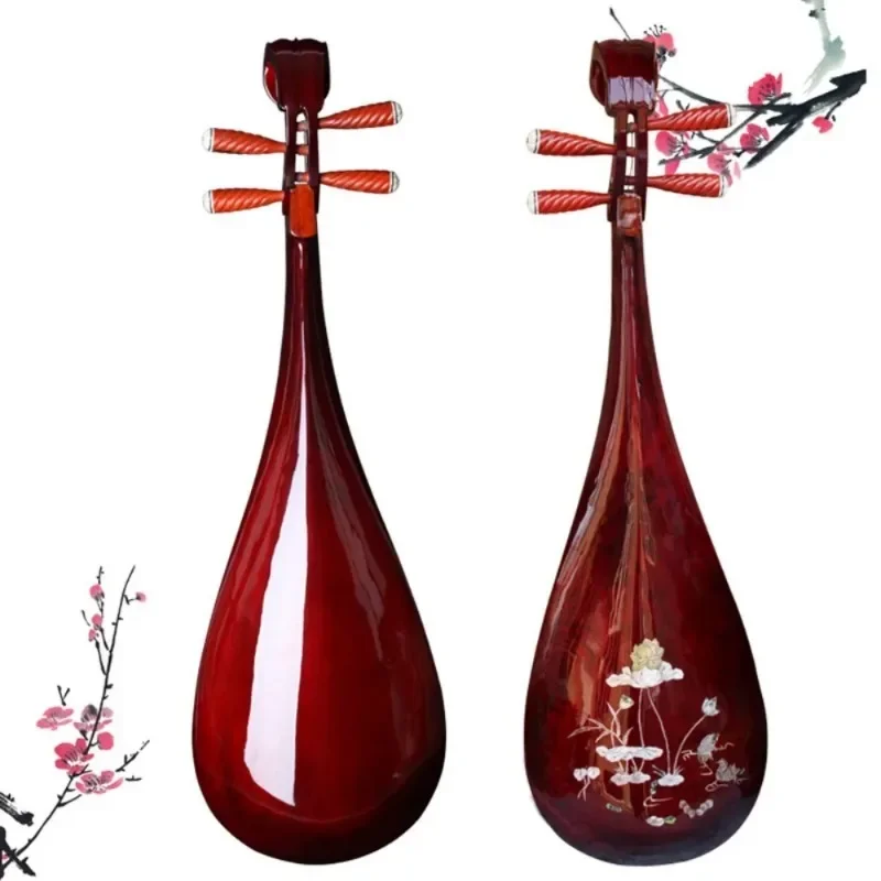 Redwood Pipa Beginners Practice Professional Relax and Soothe The Body Lute Traditional Chinese Musical String Instrument