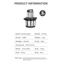 Meat Grinder Vegetable Juicer Food Processors Chopper Mixer 6.5L Electric Grinder Machine Crusher Blenders for Kitchen 1500W 2