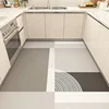 Simple Modern Kitchen Floor Mat Waterproof Oil-proof Wipeable Washable Anti-slip PVC Leather Carpet Balcony Rug Ковер Tapis 러그 3
