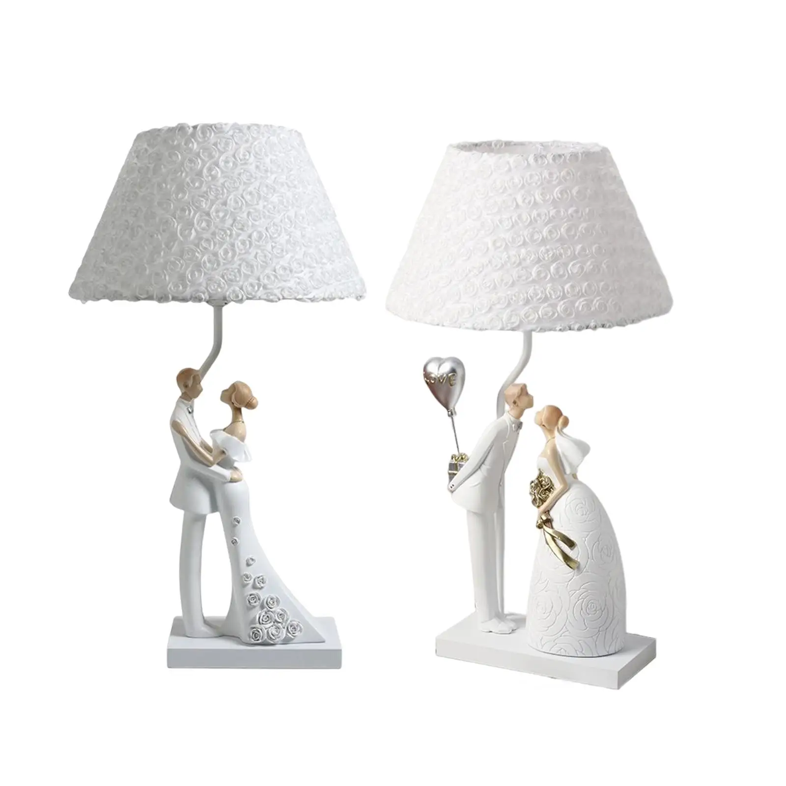 Tabletop Resin Lovers Couple Ornament Bedroom Table Lamp USB lamp man and Woman