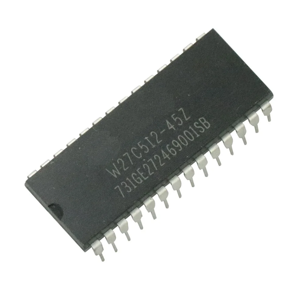 IC Ĩ, W27C512 W27C512-45Z 28DIP IC EEPROM, 512KBIT  ���� ȸ��, 10 ��/��Ʈ, ����ǰ