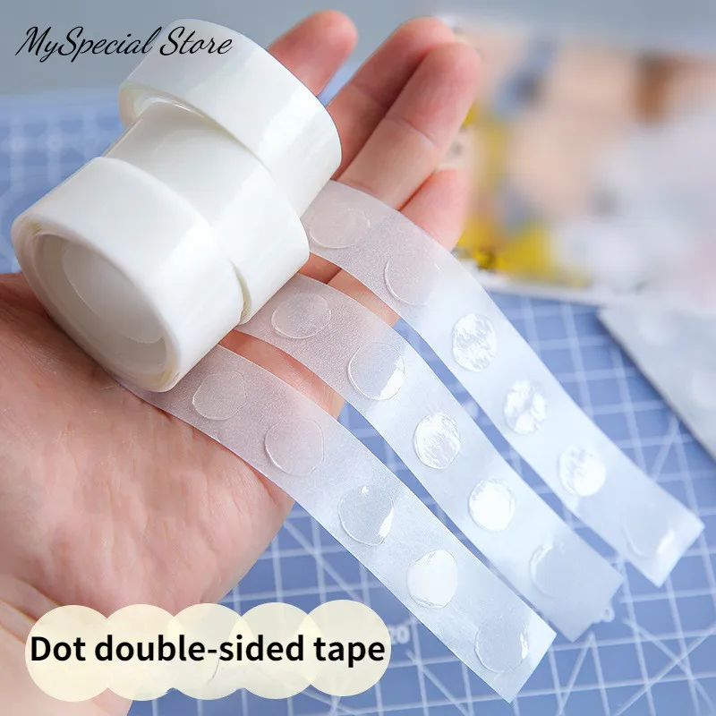 100pcs/Roll Transparent Dots Glue Removable Double Sided Tape Adhesive
