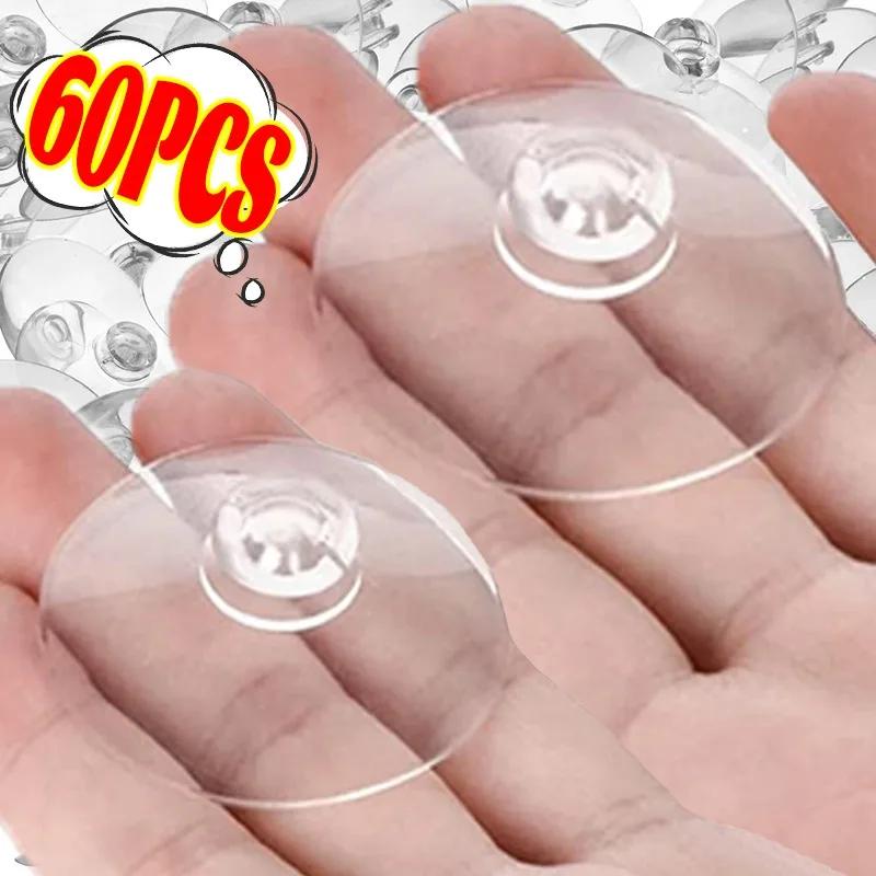 5/60pcs Transparent Mushroom Head Suction Cups Hanging Sucker Hooks for Car Window Wall Glass Suction Pads Decor Home Organizers