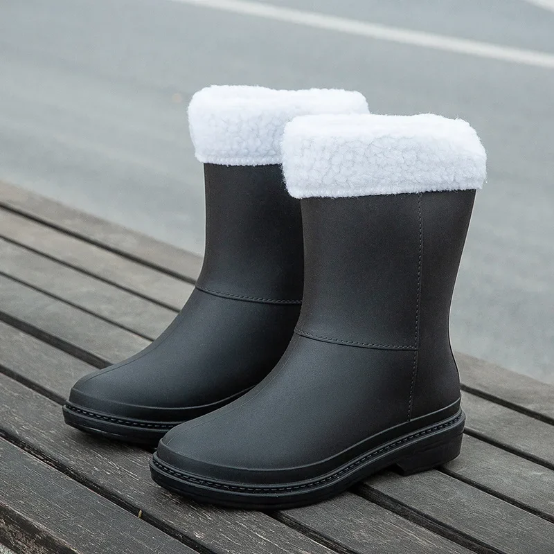 2023 Rubber Women Rain Boots PVC Waterproof Women Shoes Non-Slip