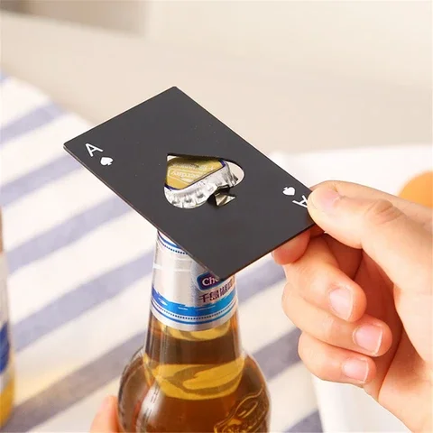 

Stainless Steel Beer Bottle Opener Multifunctional Poker Party Kitchen Bar Banquet Supplies Ring Bottle Opener Tools Kitchen