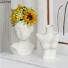 Chest Nude Figures Vases Human Body Art Ceramic Flower Pots Desk Decoration Artificial Flowers Decorative Porcelain Floral Vase 5