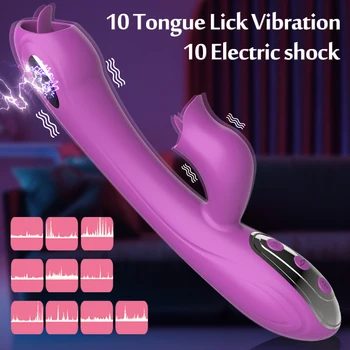 10 Clitoral Double Licking Mode Vibrators For Women G Spot Soft Tongue Stimulating Sexy Toys Adult Masturbation Supplies 18 3