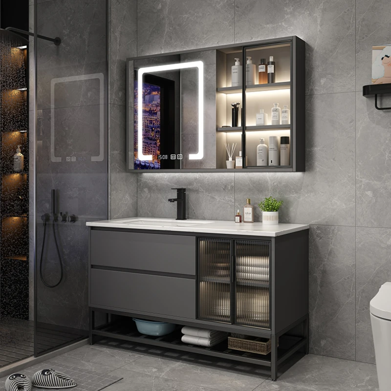 Metal storage cabinet for the bathroom