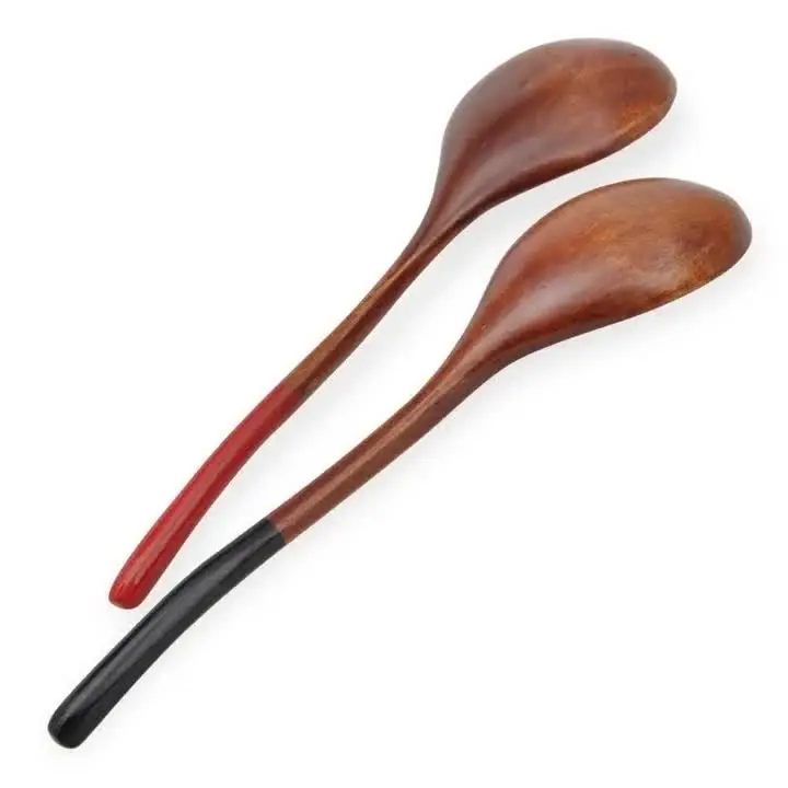 Aeaocvo 2 cucchiai da cucina in legno, 27,5 cm, cucchiaio in legno, cucchiaio da miele, manico lungo, cucchiaio rotondo in legno, cucchiaio da zuppa in legno, per cucina e cucinare