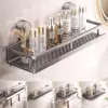 Multifunctional Aluminum Bathroom Shelf Suction Cup No Drilling Wall Shampoo Holder Shower Organizer Shelf 4