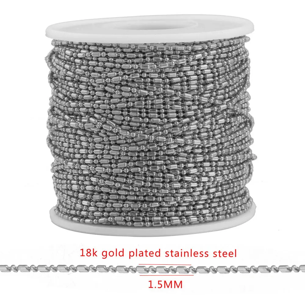 2 m Edelstahl-Kabelketten für DIY-Schmuckherstellung, DIY PVD vergoldete Kette für Halskette, Armband, Schmuckzubehör – Detail 30