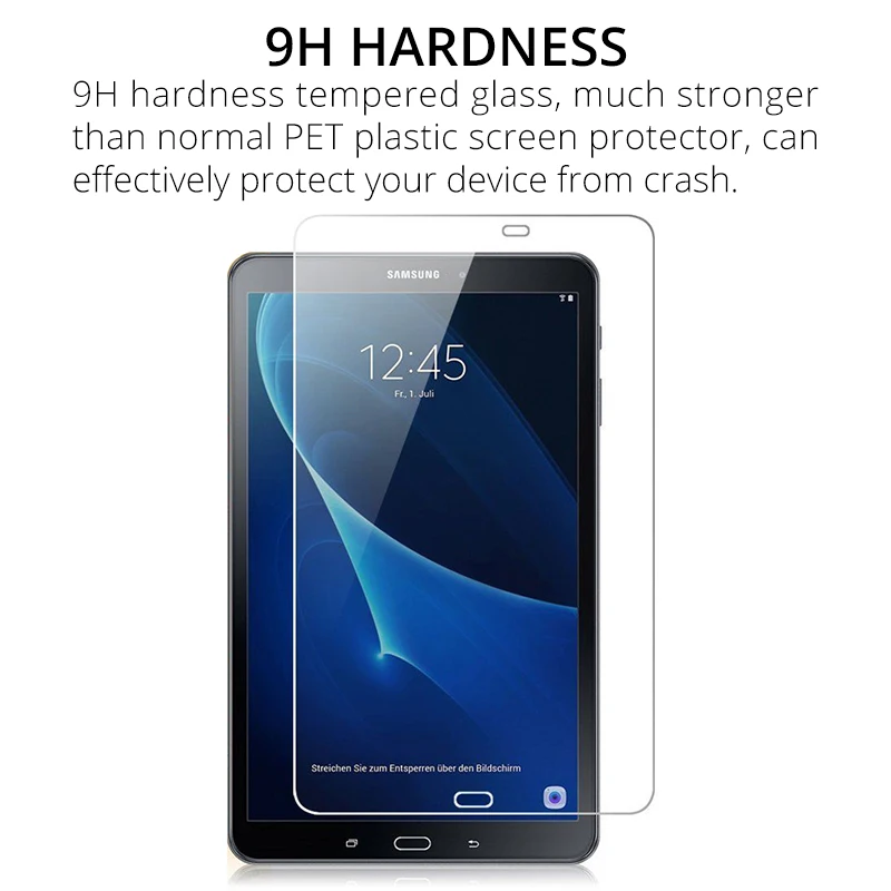 2pcs Screen Protector Tempered Glass For Samsung Galaxy Tab A A6 10.1'' 2016 SM-T580 SM-T585 HD Clear Anti Scratch Tablet Film