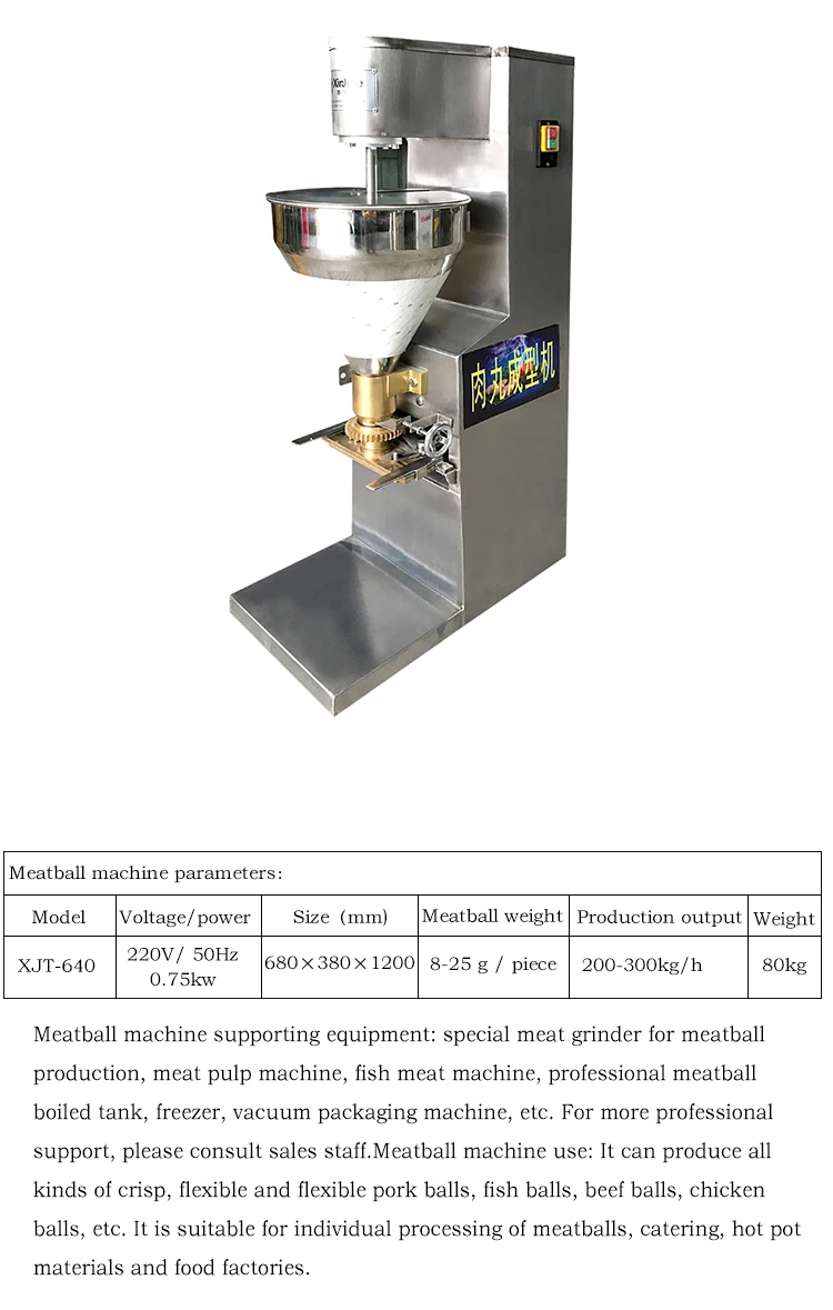 Description Picture 4 of itemCommercial Automatic Stuffed Fishball Maker Meat Ball Fish Rolling Making Processing Machinery Meatball Forming Machine