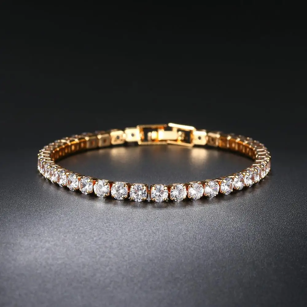 Damen-Tennisarmband, Hip-Hop, trendig, AAA+, kubischer Zirkonia, silberfarben, Teenager-Kristallkette am Handgelenk, Hochzeitsschmuck H027 – Detail 3