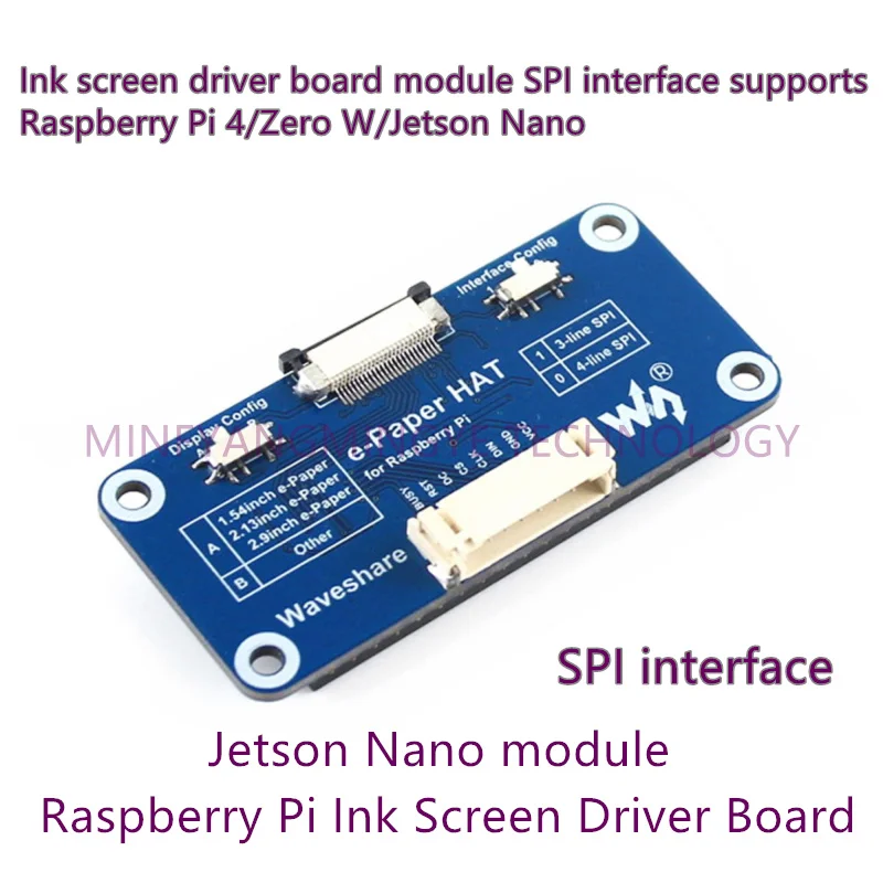 1 Pz/Lotto E-Paper-Hat Ink Screen Driver Board Module Interfaccia Spi Supporta Raspberry Pi 4/Zero W/Jetson Nano