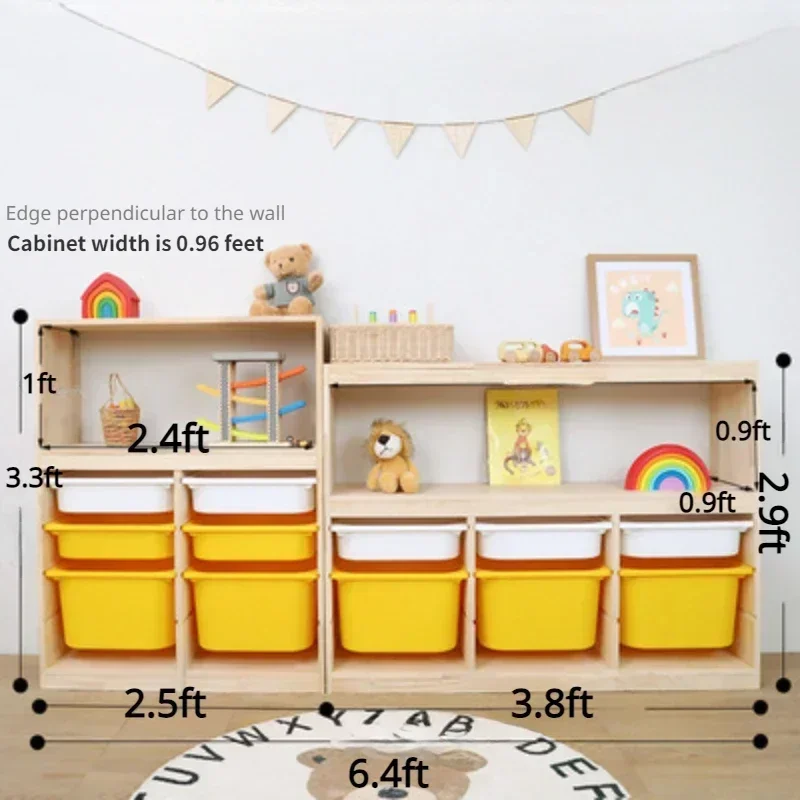 Montessori Toys Wooden Storage Box Organizer Living Room Cabinets  Bookshelves for Kids Cute Shelves 장난감 정리함 전면책장 Meuble - AliExpress