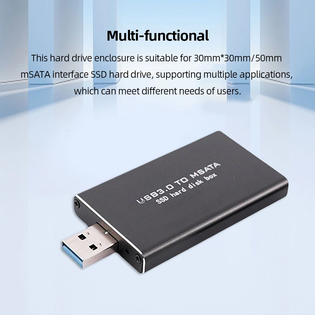 미니 SSD MSATA-USB 3.0 하드 드라이브 케이스 6Gbps SSD 변환기 어댑터 인클로저 무선 30*30/50 MSATA SSD용