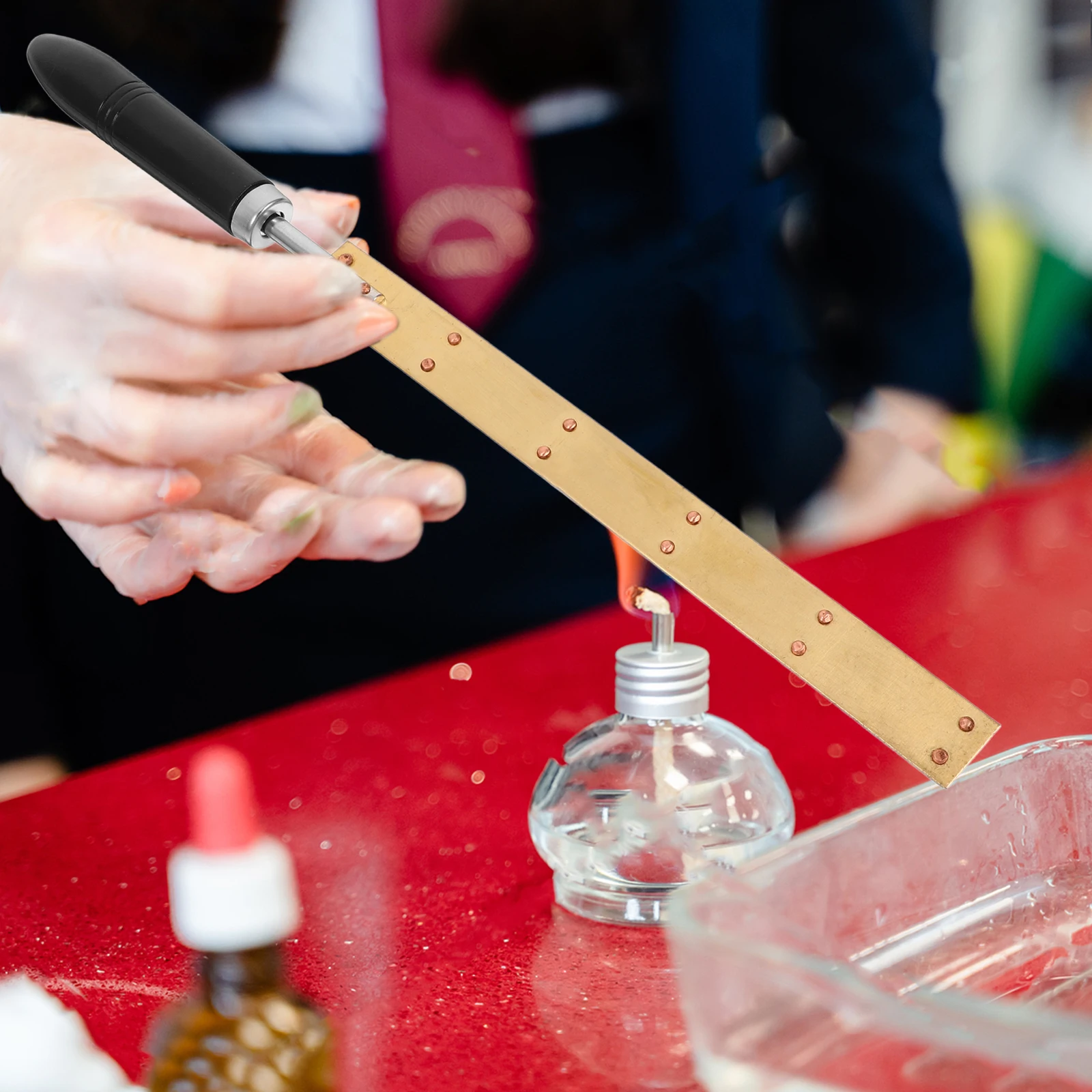 Thermal Expansion Experiment Kit Bimetallic Strip Handle Copper Iron Sheet Physics Teaching Instrument Lab Tool For Students