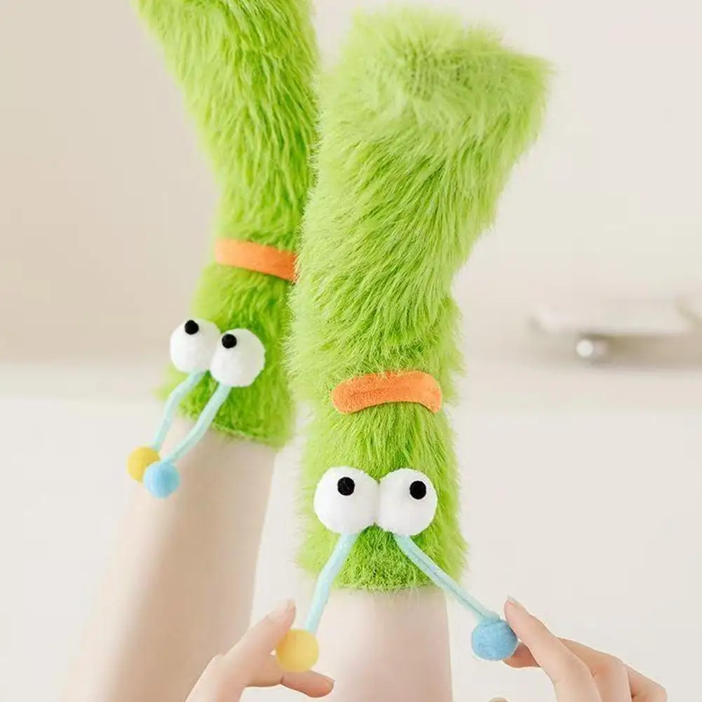 Cozy Big Eye Plush Fleece Socks - Warm & Funny Home Comfort for Autumn and Winter