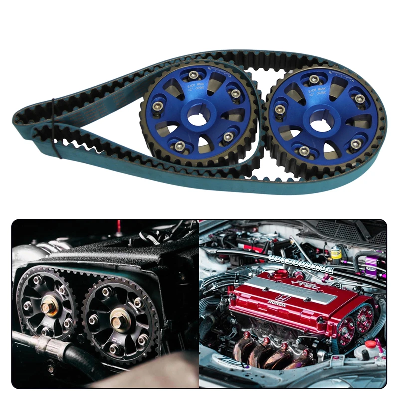Cinghia Dentata Regolabile Racing 2 Pezzi Per Honda Civic Si 1996-2000 Del Sol Vtec 1994-1997 B16A B16A2 B16A3