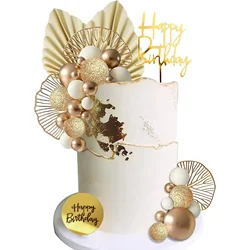 Elegant White Gold Cake Topper Balls for Celebrations and Special Occasions (24pcs)