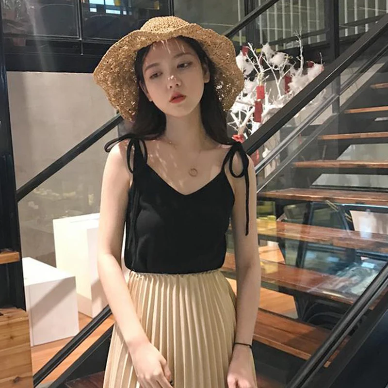여성의 새로운 봄 여름 탱크 탑 조절 가능한 스트랩 캐주얼 휴가 세련된 겉옷 유행 조끼