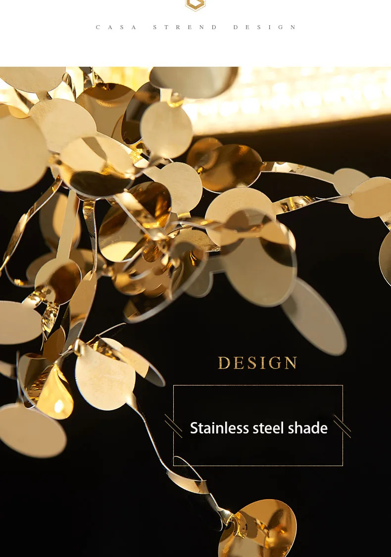 Description Picture 4 of itemModern Art Ring LED Pendant Lights Living Room Table Restaurant Chandelier Bedroom Coffee Interior Home Decor Gold Light Fixture