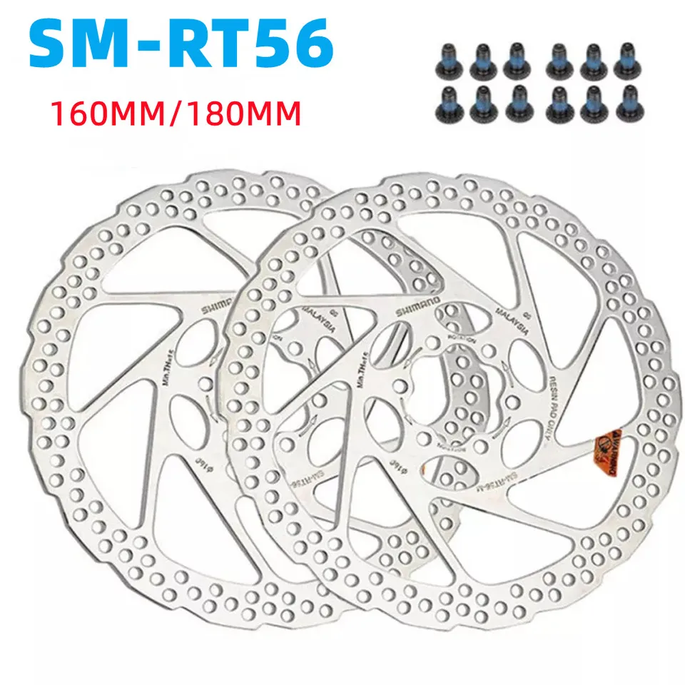 Shimano rt56マウンテンバイクディスクブレーキローター,160mm,180
