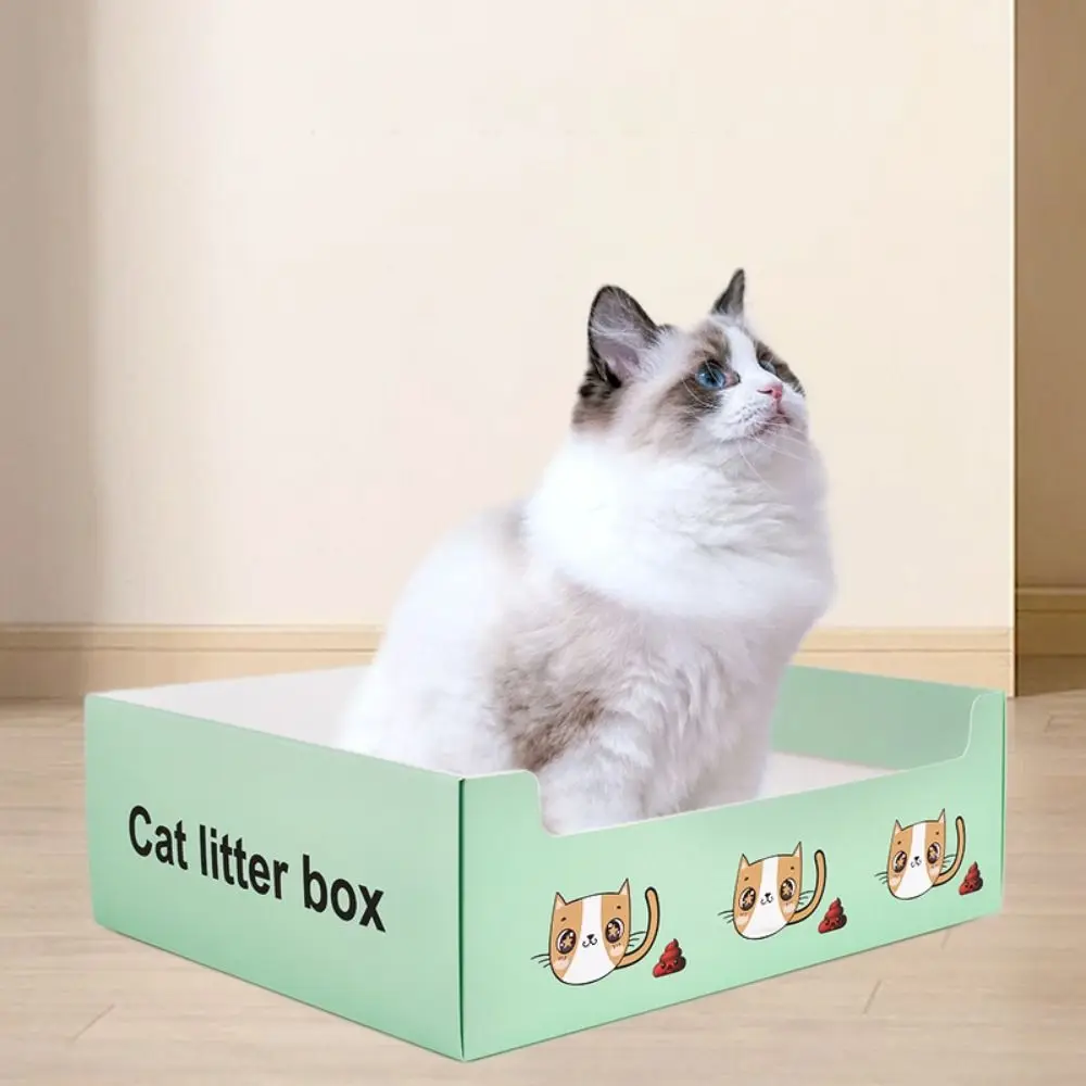 접이식 일회용 고양이 화장실 방수 고양이 배변통 종이 고양이 화장실 대형 공간 고양이 배변통 개와 고양이용