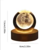 USB LED Night Light Galaxy Saturn Moon Creative Crystal Ball Mood Light Bedroom Home Decor Table Lamp for Children Birthday Gift 6