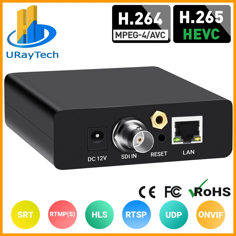 HEVC H.265 H.264 SD HD 3G SDI to IP Encoder Live Streaming Video Audio Encoder Converter with SRT HTTP RTSP RTMP UDP ONVIF HLS 4 8 channel sd encoder audio and video converter av to ip broadcast tv transmission equipment