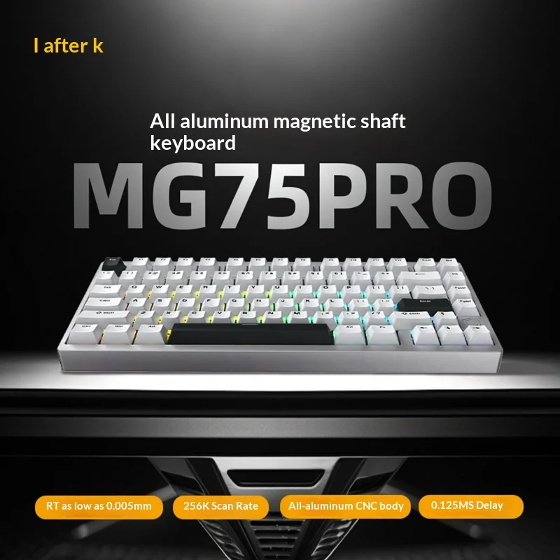 Irok Mg75 마그네틱 스위치 기계식 키보드 전체 알루미늄 Cnc 방수 Rt 0001 Rgb 게임용 퀵 릴리스 가스켓 구조