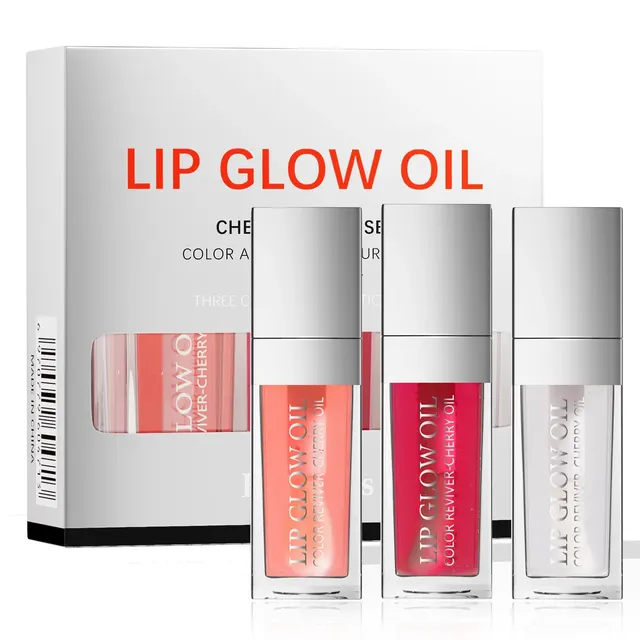 Crystal Jelly Moisturizing Lip Oil Set Plumping Lip Gloss Makeup Sexy Plump Lip Glow Oil Tinted Lip Plumper Set 1