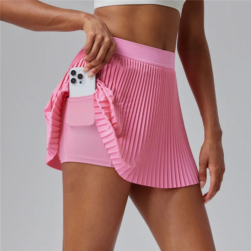 Women's yoga Tennis Golf Skirts High Waisted with Pockets Inner Shorts for Athletic Skorts Skirt Sports Running pleated skirt