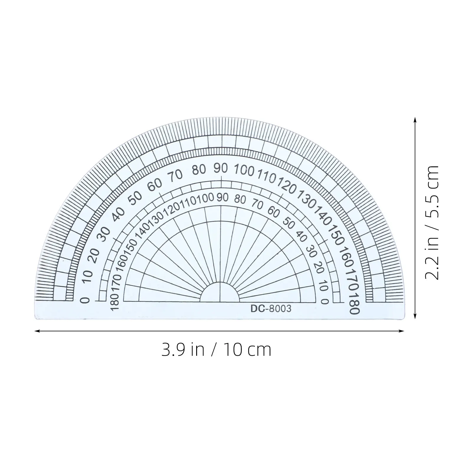 20Pcs 4 인치 10Cm 투명 플라스틱 180도 각도 측정용 각도기 학교 사무실 학생 수학 숙제 기술