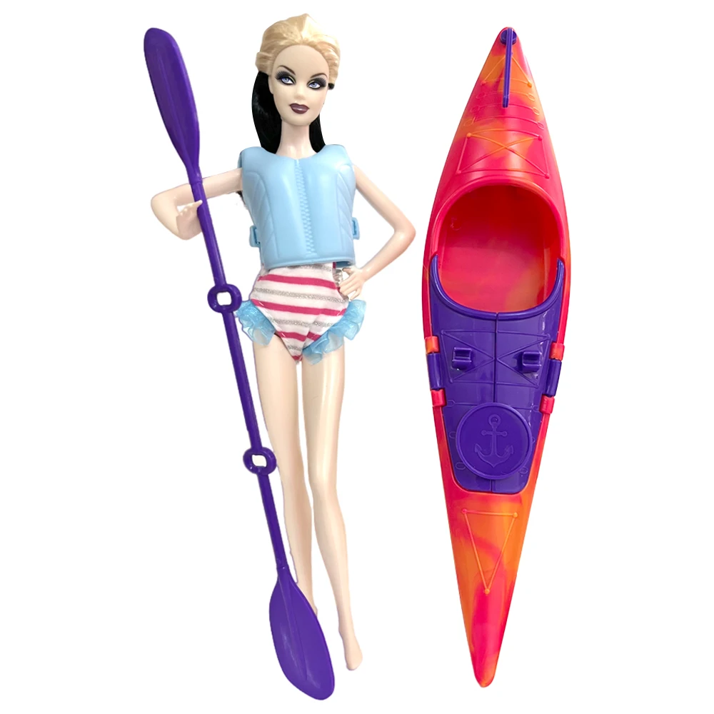 Summer Beach Swimwear for Barbie Clothes Doll Accessories Fashion Beach Surfboard Kayak Motorboat for Ken Doll Toy
