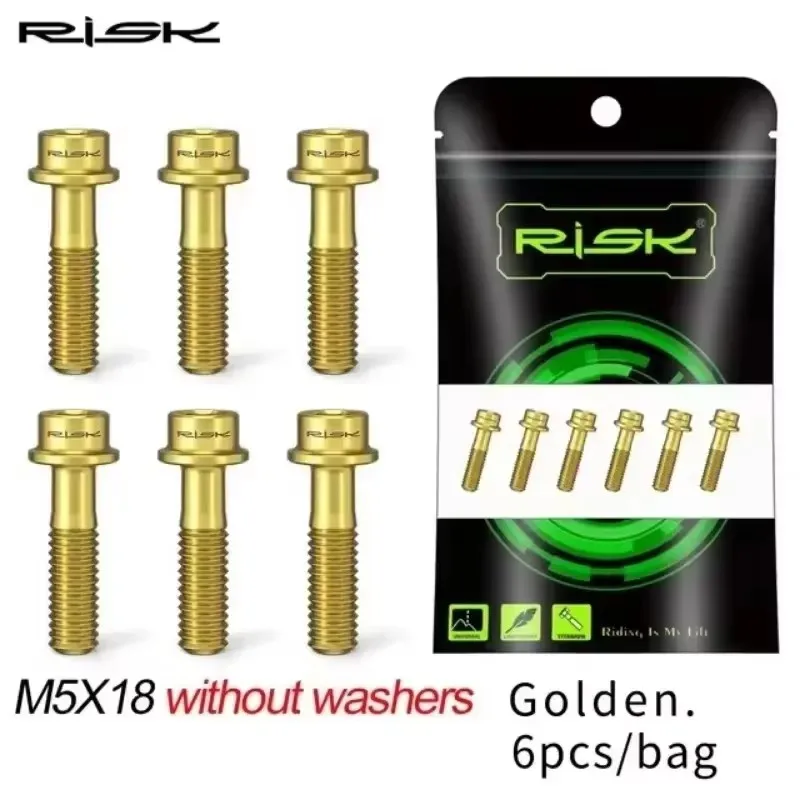 Venus Valink 6Pcs Titanium Plated Colored Screws Bolts M5*18Mm For