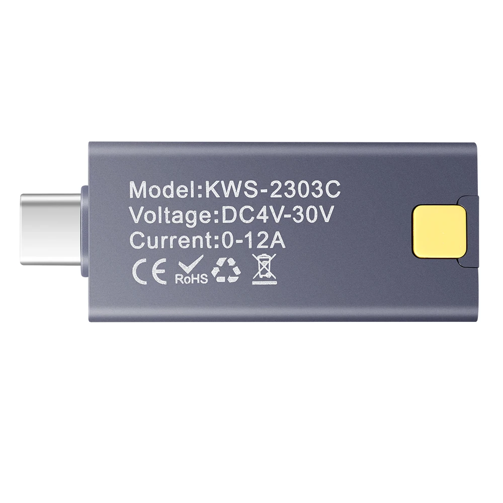 Voltage Current Power Meter KWS-2303C Multi-function Digital Type-C Tester DC 4~30A 0~12A Battery Capacity Meter