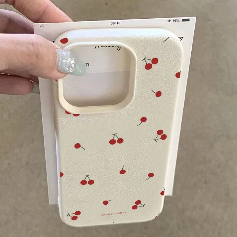 Cute Cartoon Cherry Lichee Pattern Phone Case Cover