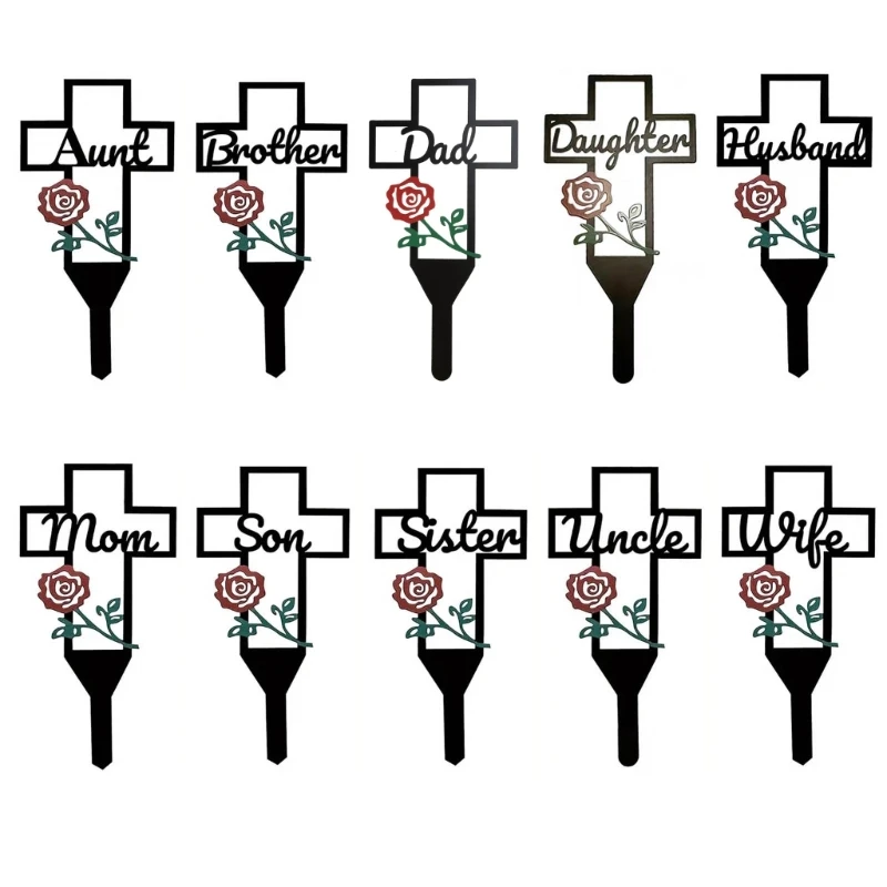 

Y1UU Маркер для могил, крестовый столб, открытый мемориал, металлический крест, декоративная могила