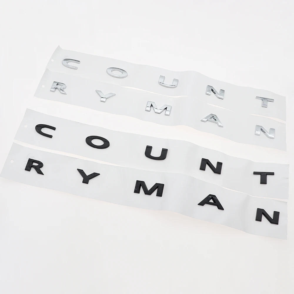 1pc 3d Abs Plastic Countryman Car Letter Logo Sticker Tail Badge