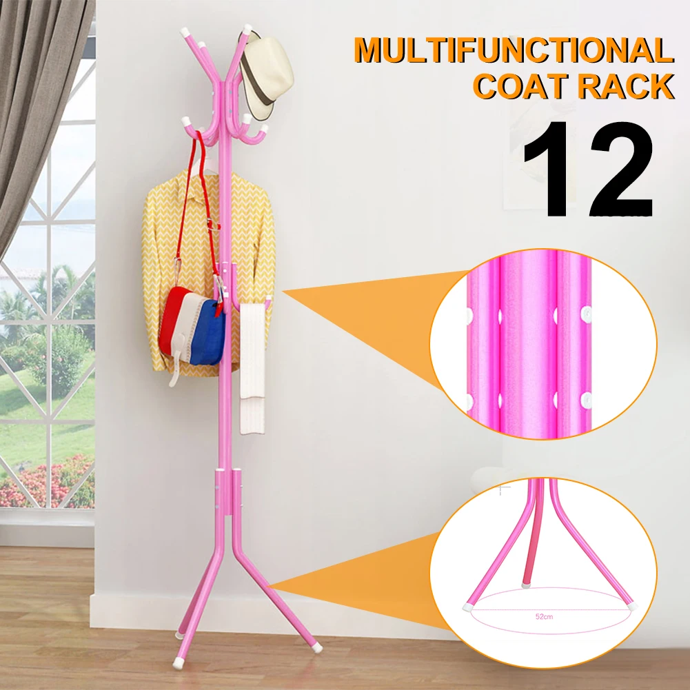 

1pc Luxury Wrought Iron Tree Coat Rack Coat Rack With 12 Hooks Freestanding In 3 Tiers For Living Room Bedroom Entrance Etc