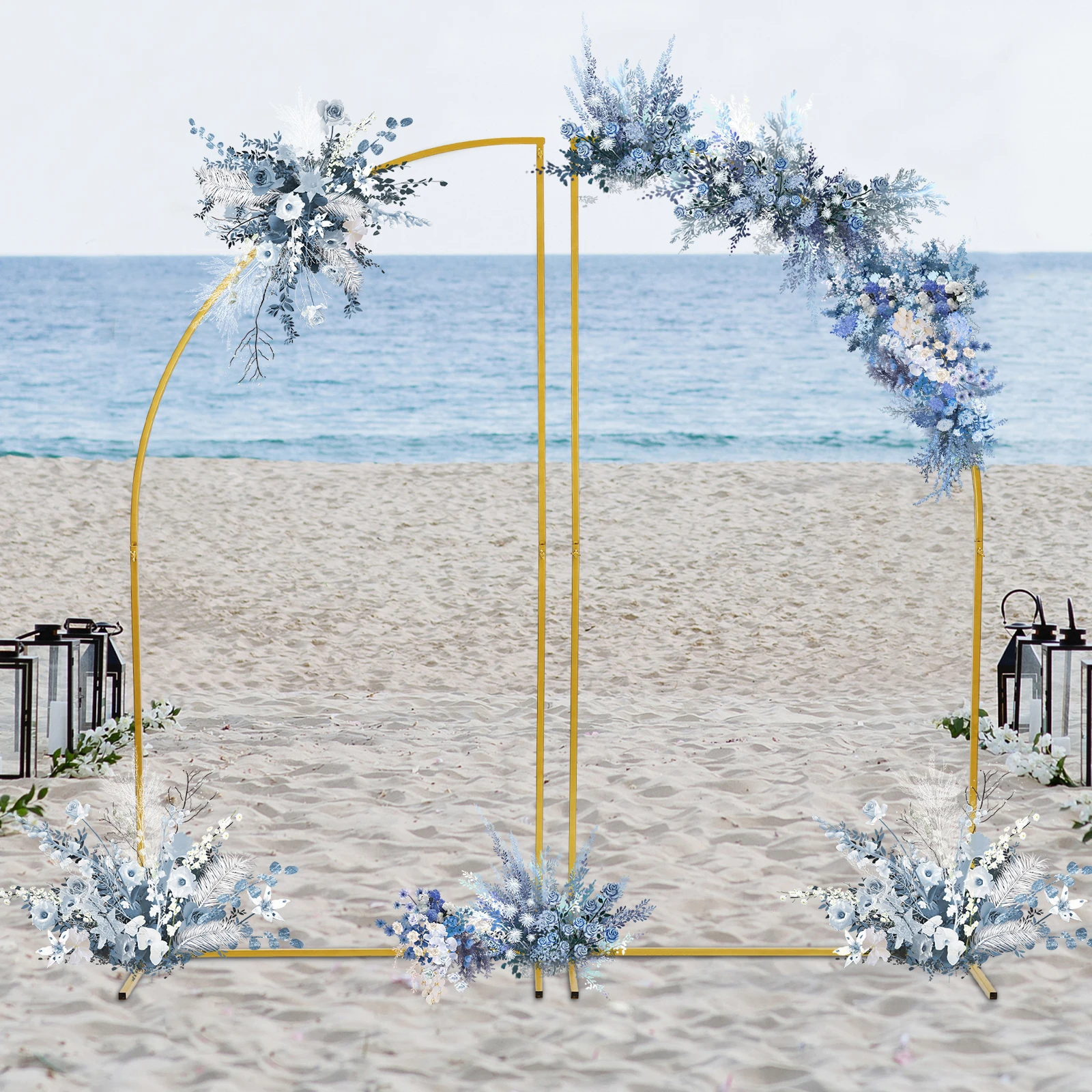 Metal Arch Backdrop Stand, 2*6FT Wedding Frame for Birthday Party Ceremony Baby Shower Balloon Photo Background Garden Decor