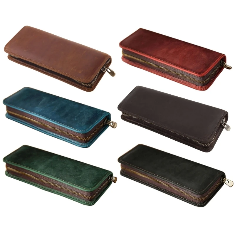 

Vintage Leather Pencil for Case Lightweight Pen Bag for Student Adult Birthday