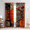 Flame Basketball Sports 3D Printed Curtains Bedroom Living Room Kitchen Decorative Curtains Home Decor 2 Pieces 3