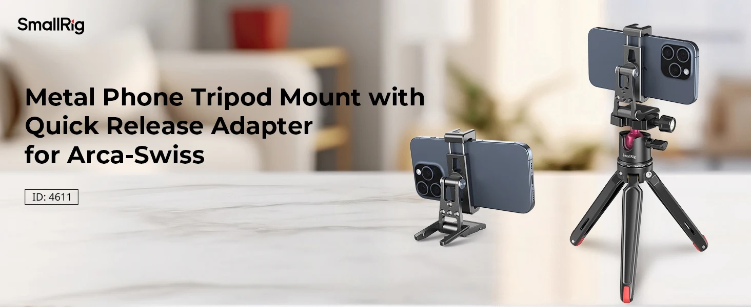 Phone Tripod Mount, Cell Phone Mount with Quick Release Adapter for Arca-Swiss f